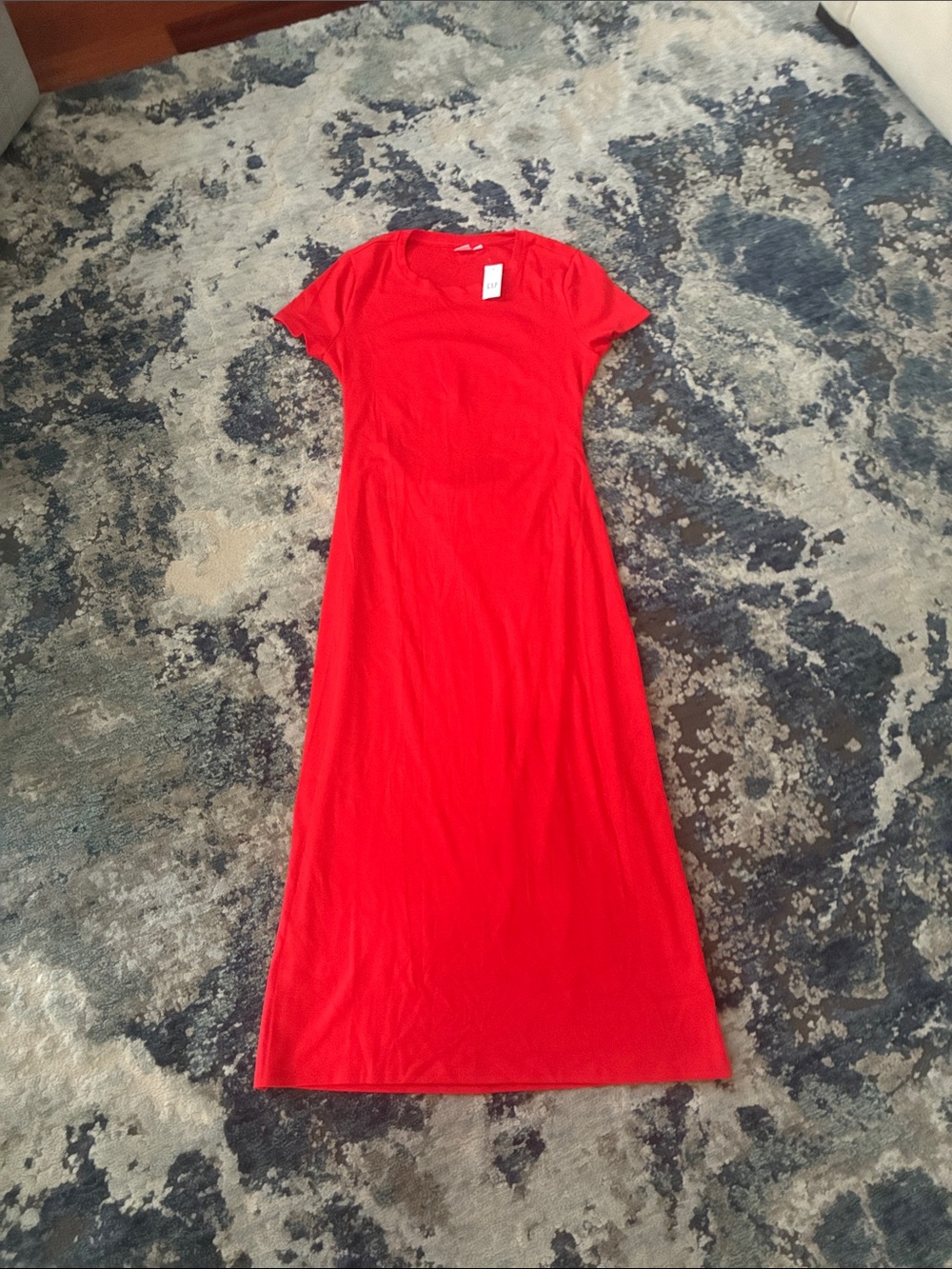 Gap Classic Orange Short-Sleeve Maxi Dress with cutout back - Women's